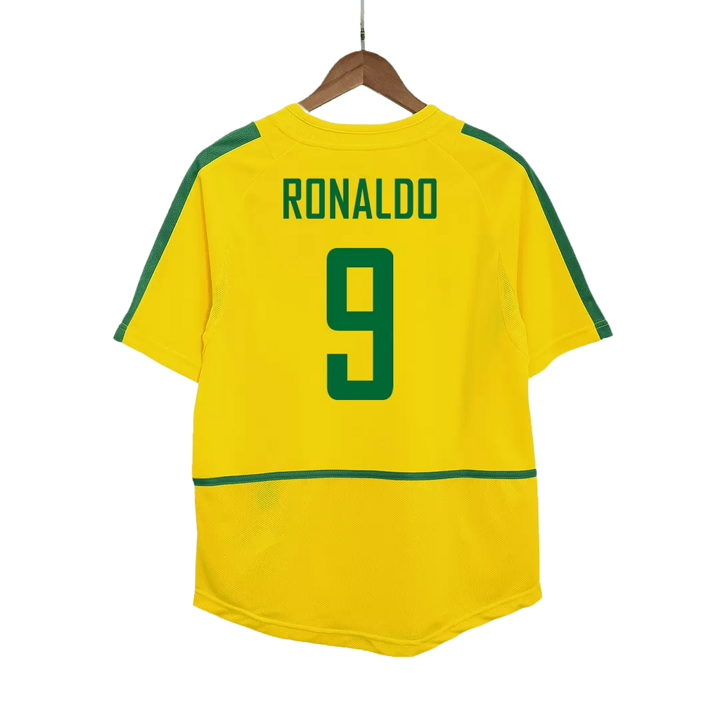 RONALDO #9 Brazil Retro Jersey Home Soccer Shirt 2002/03