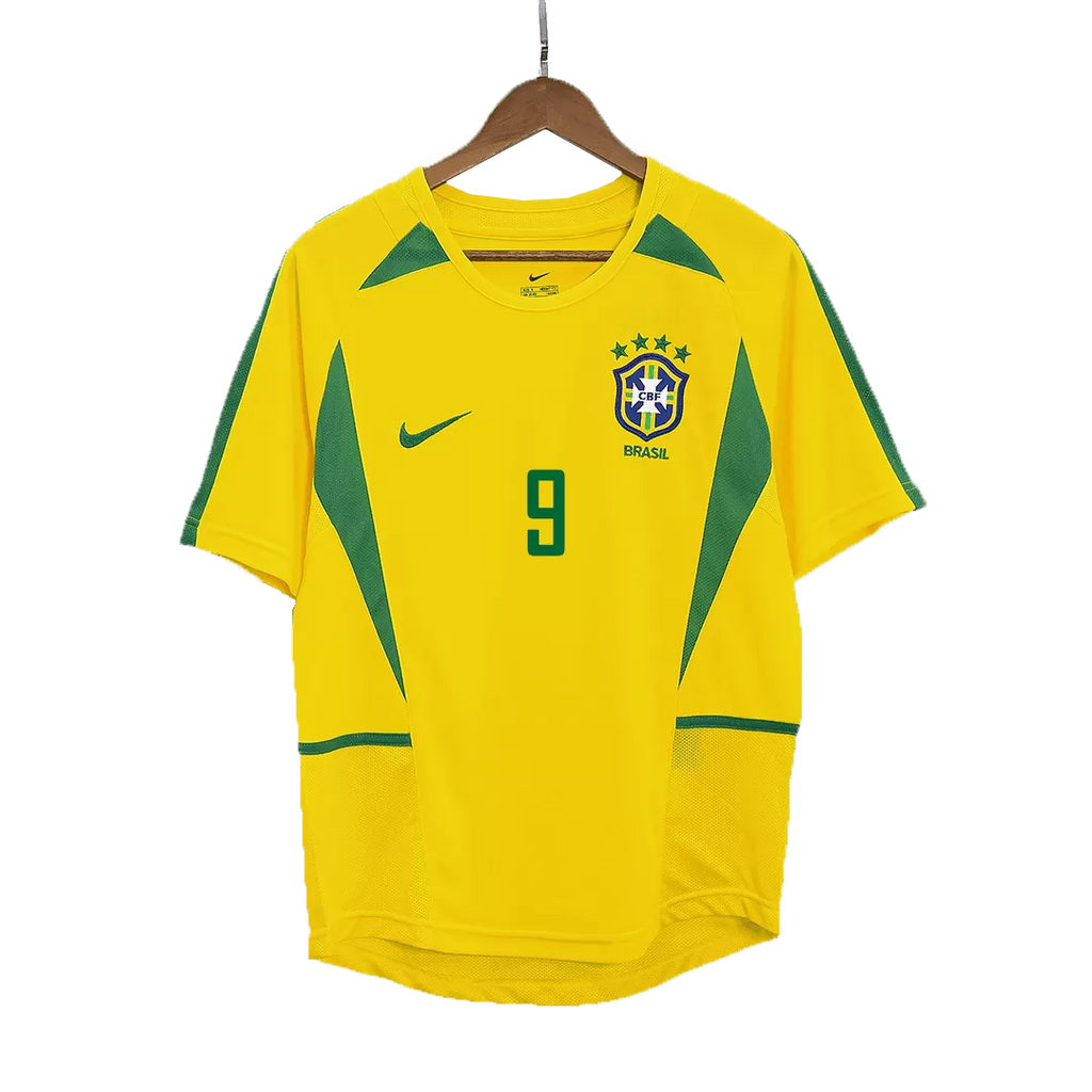 RONALDO #9 Brazil Retro Jersey Home Soccer Shirt 2002/03