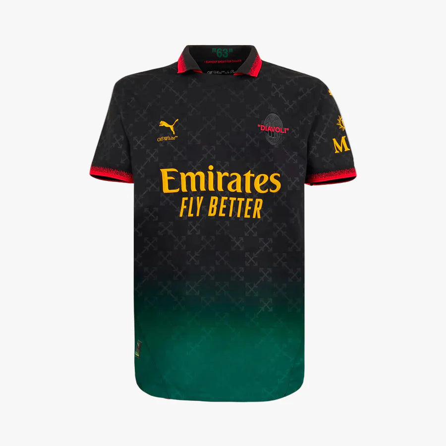 BLACK PLAYER VERSION JERSEY X AC MILAN X OFF-WHITE 2024/25